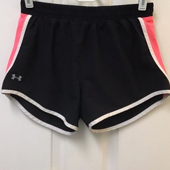 Under armor black and orange running shorts - Picture 1 of 4